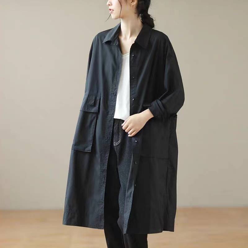 Mid-Length Cotton-Linen Utility Jacket