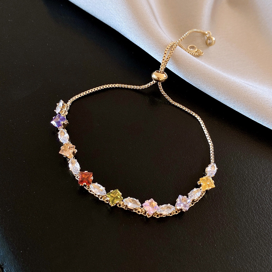 French-style Diamond-studded Round Bracelet For Women