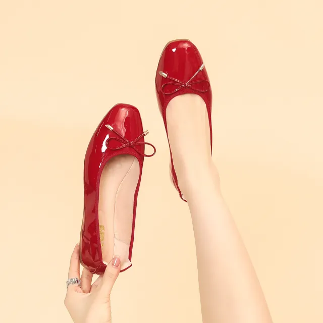 Square Toe Soft Bottom Soft Upper Shoes Women Red - Shop at LoveMi