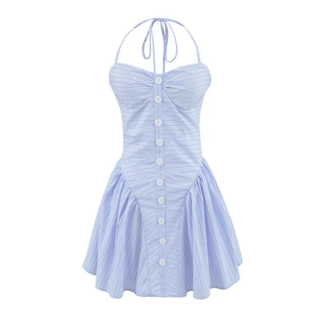 Foreign Trade French Pure Desire Style Halter Waist tight Dress Women's Summer New French Strap Dress - Shop at LoveMi