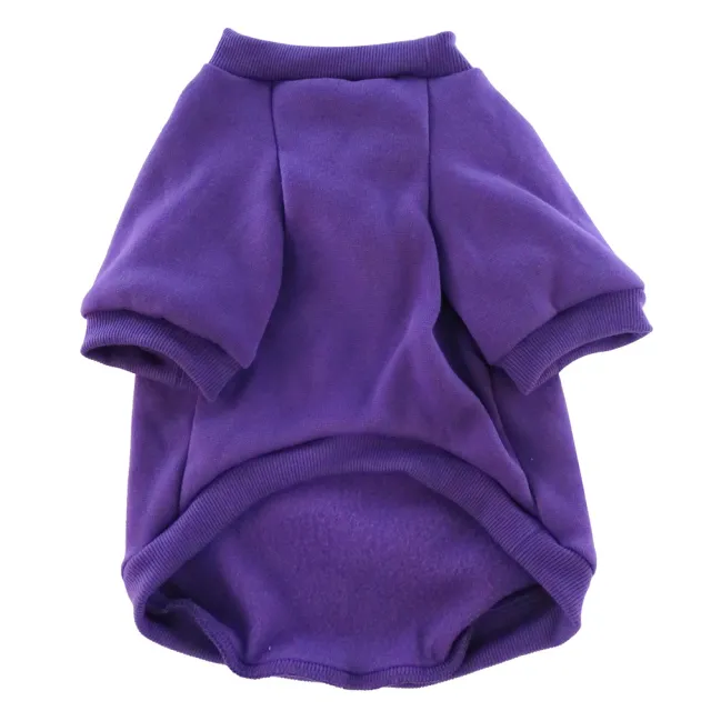 Pet Clothes Fleece lined Thickened Solid Color Hoodie Purple - Shop at LoveMi