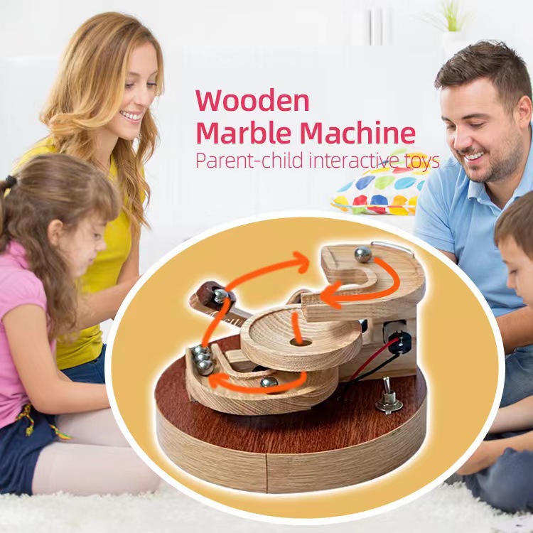 Handmade Marble Toy Wooden Marble Machine Ornament
