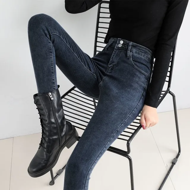 Black Tight Trousers Long Skinny Pants Tide Blue Gray - Shop at LoveMi