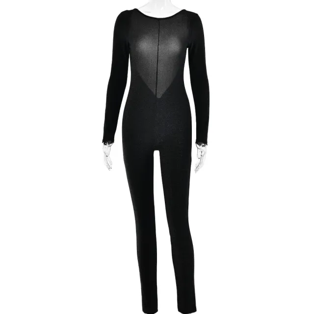 Autumn New Long Sleeve Tight Leggings Fashion Sexy Nightclub Queen Backless Jumpsuit Black - Shop at LoveMi