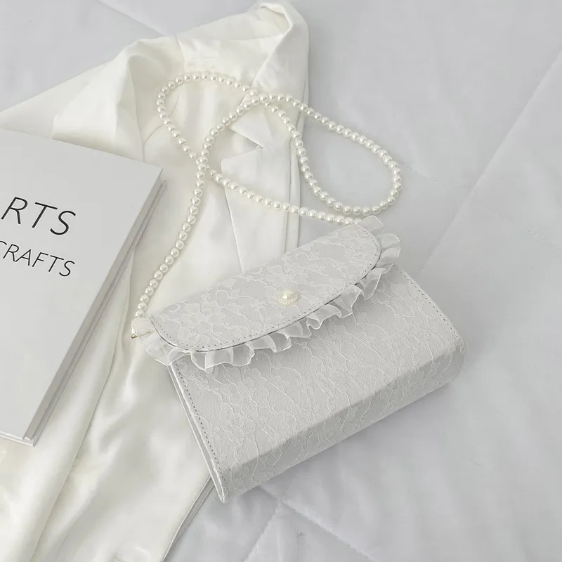 Summer Internet Influencer Pearl Chain Shoulder Bag - Pearl Style