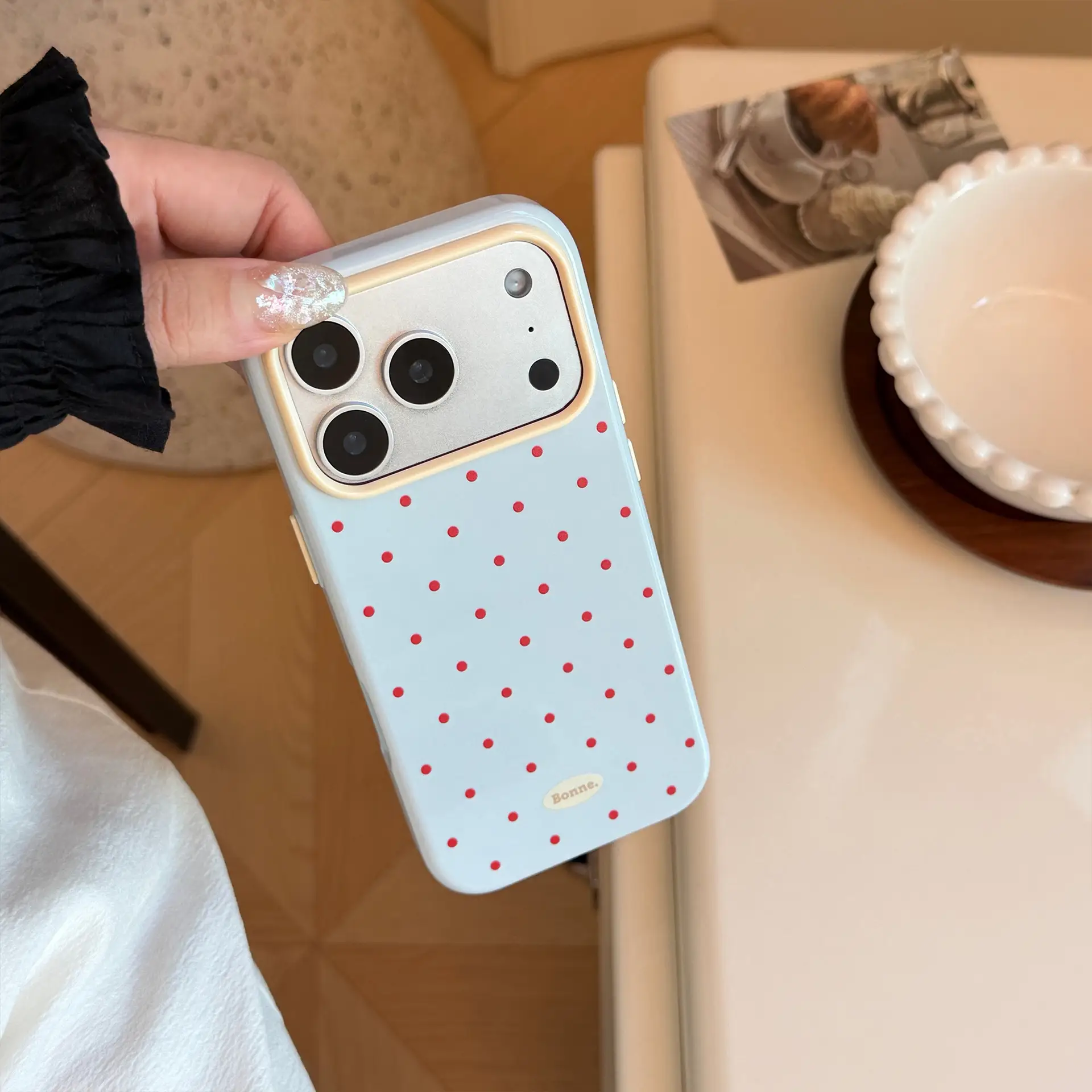 Color-block Polka-dot Drop-proof Phone Case