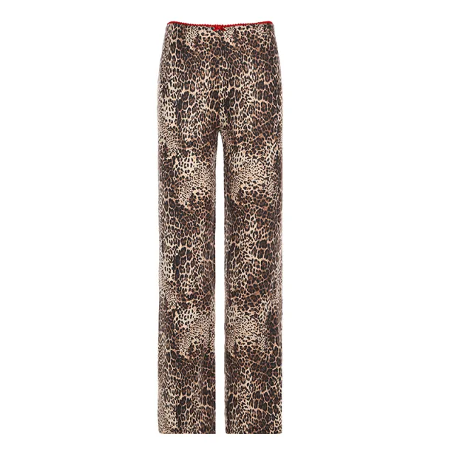 American Vintage Leopard Print Knitted Trousers Brown - Shop at LoveMi