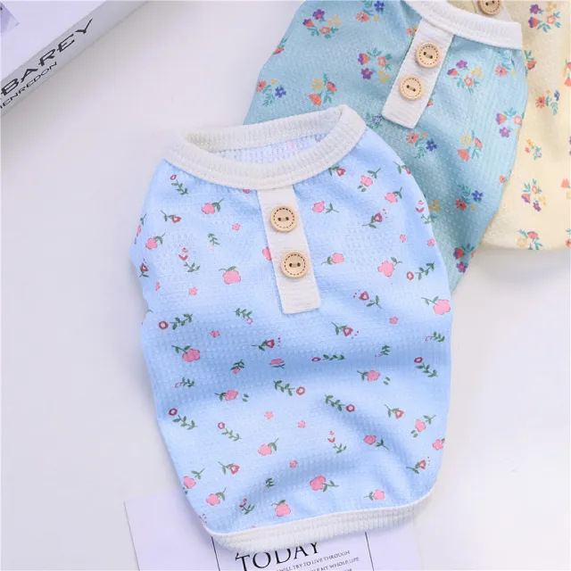Pet Dog Summer Four legged Homewear Pajamas Vest Sky Blue - Shop at LoveMi