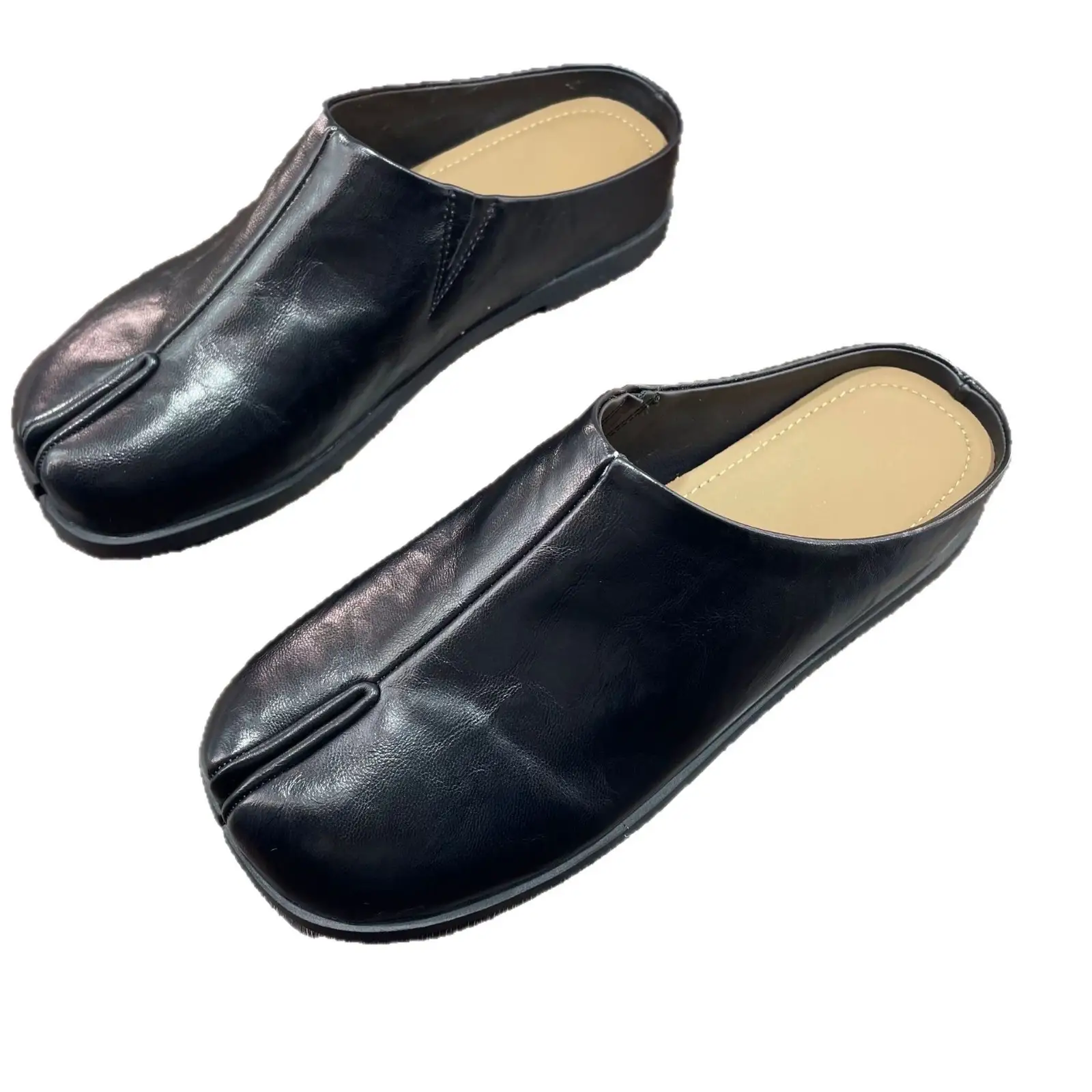 Cowhidestyle Koreanstyle Pigfoot Splittoe Shoes For WomenNiche Design