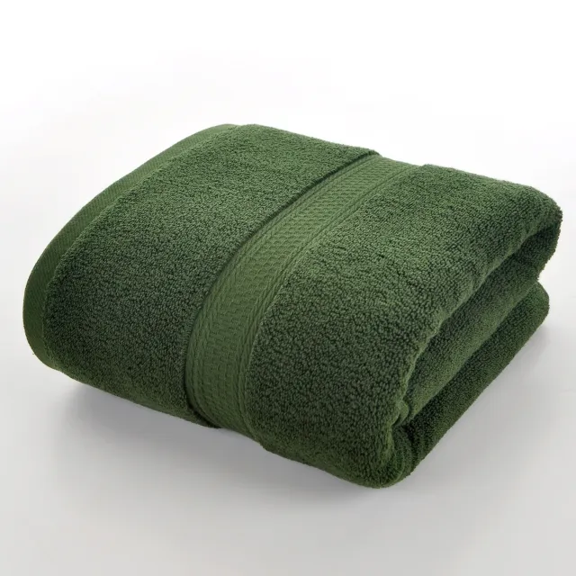 Plain Cotton Bath Towel Bath Towels Soft Absorbent Dark Green - Shop at LoveMi