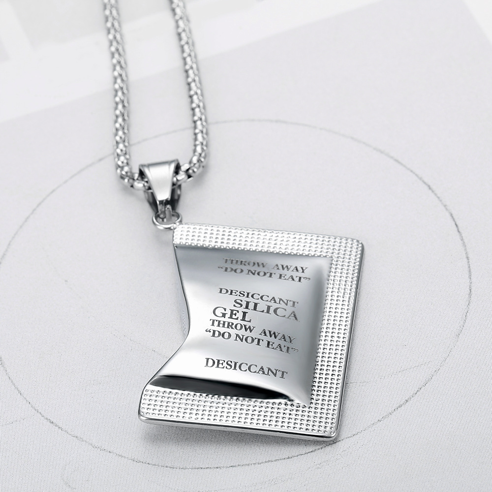 Desiccant Pendant Cool Titanium Steel Men's Necklace