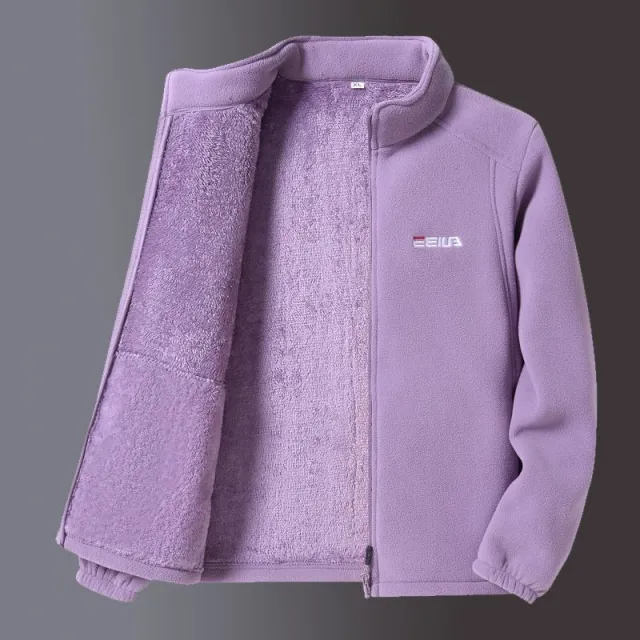 Fleece Sweater Thick Loose Mom Stand Collar Coat Tan - Shop at LoveMi