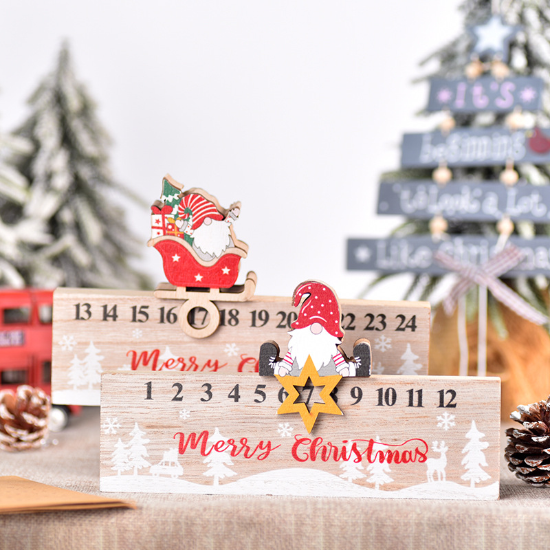 Christmas Wooden Calendar Mobile Ornaments