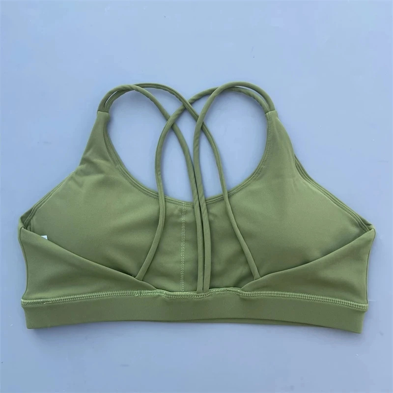 Title 4, Solid Color Nude Feel High Strength Workout Bra...