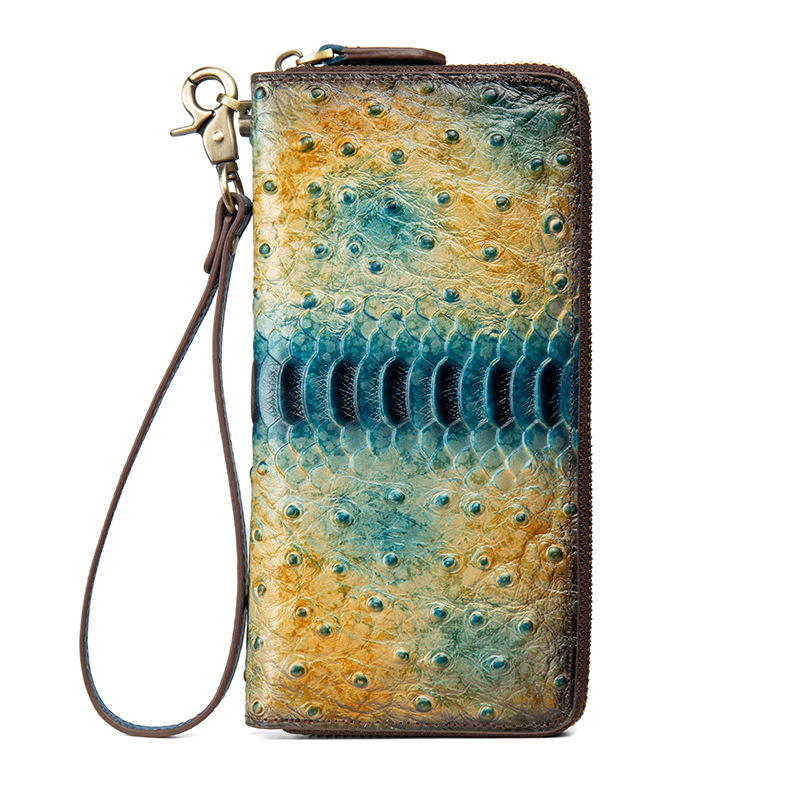 Ostrich-Grain Leather Wallet