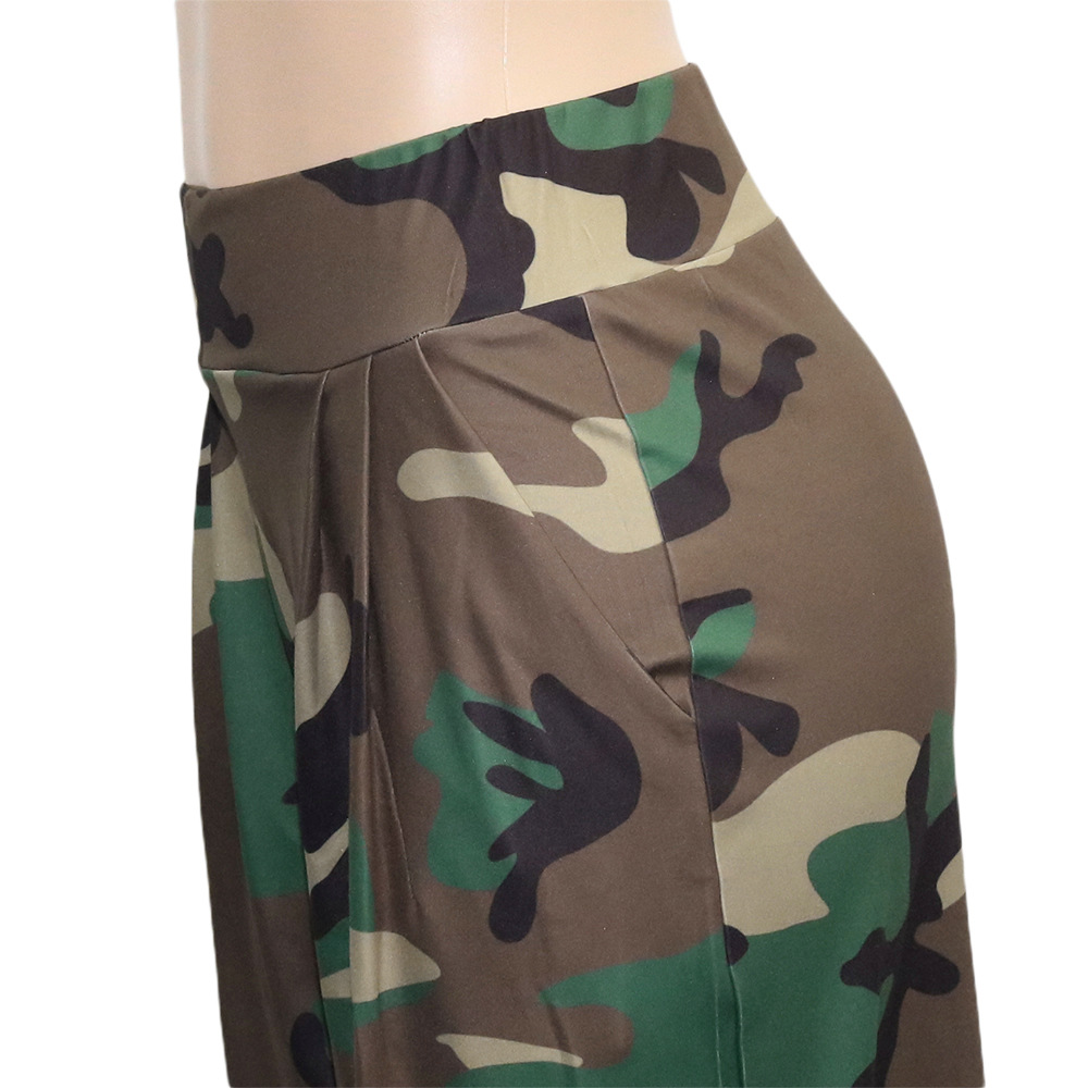 Title 10, Dames camouflage broek met wijde pijpen en elas...