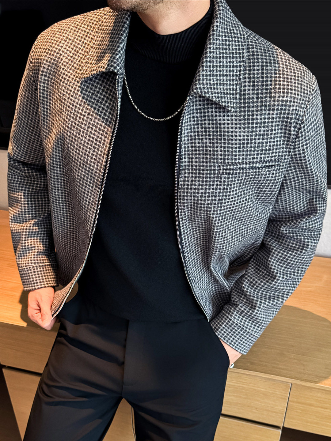 Houndstooth Plaid Jacket, picture 2 of 7