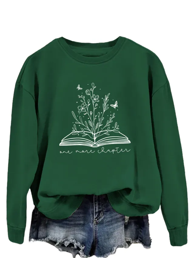 Round Neck Simple Women's Long Sleeve Letter Loose Sweatshirt 3 Colors L - Shop at LoveMi