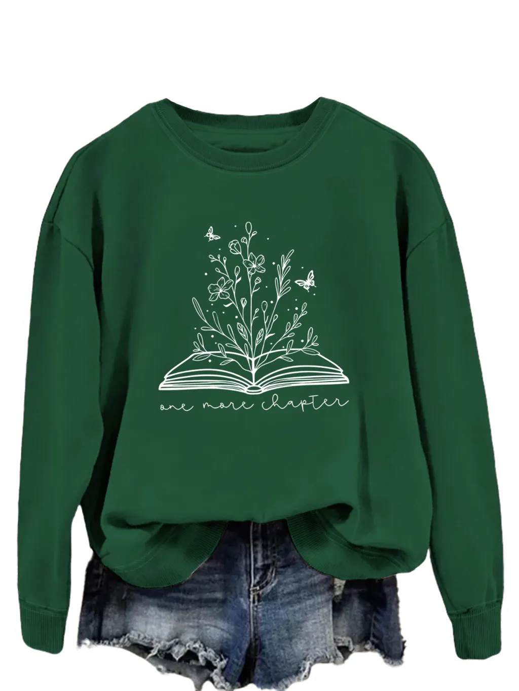 Round Neck Simple Women's Long Sleeve Letter Loose Sweatshirt - 3 Colors-L