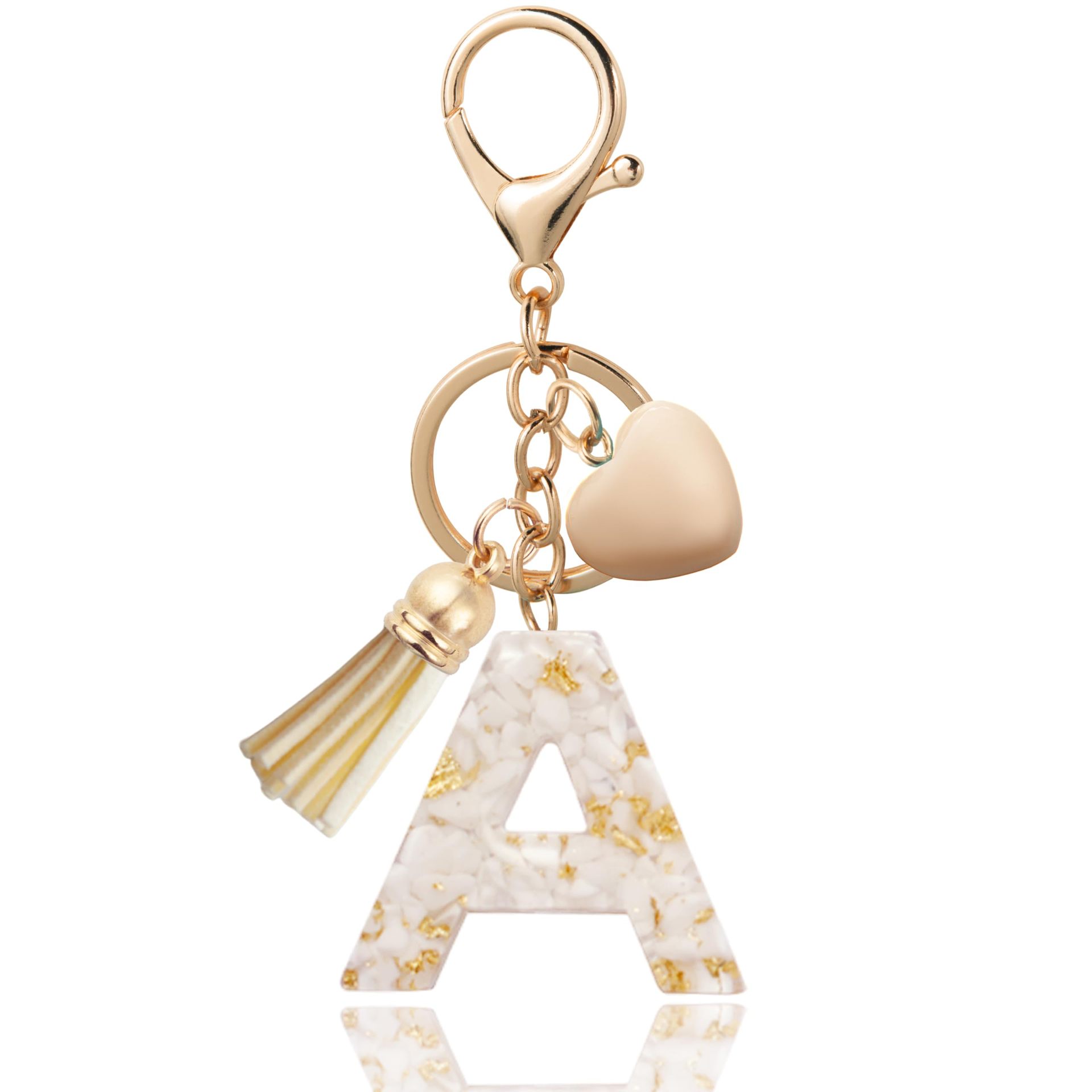 Fashionable Personalized Heart-shaped Pendant With White Shell Fragments Lettering And Tassel