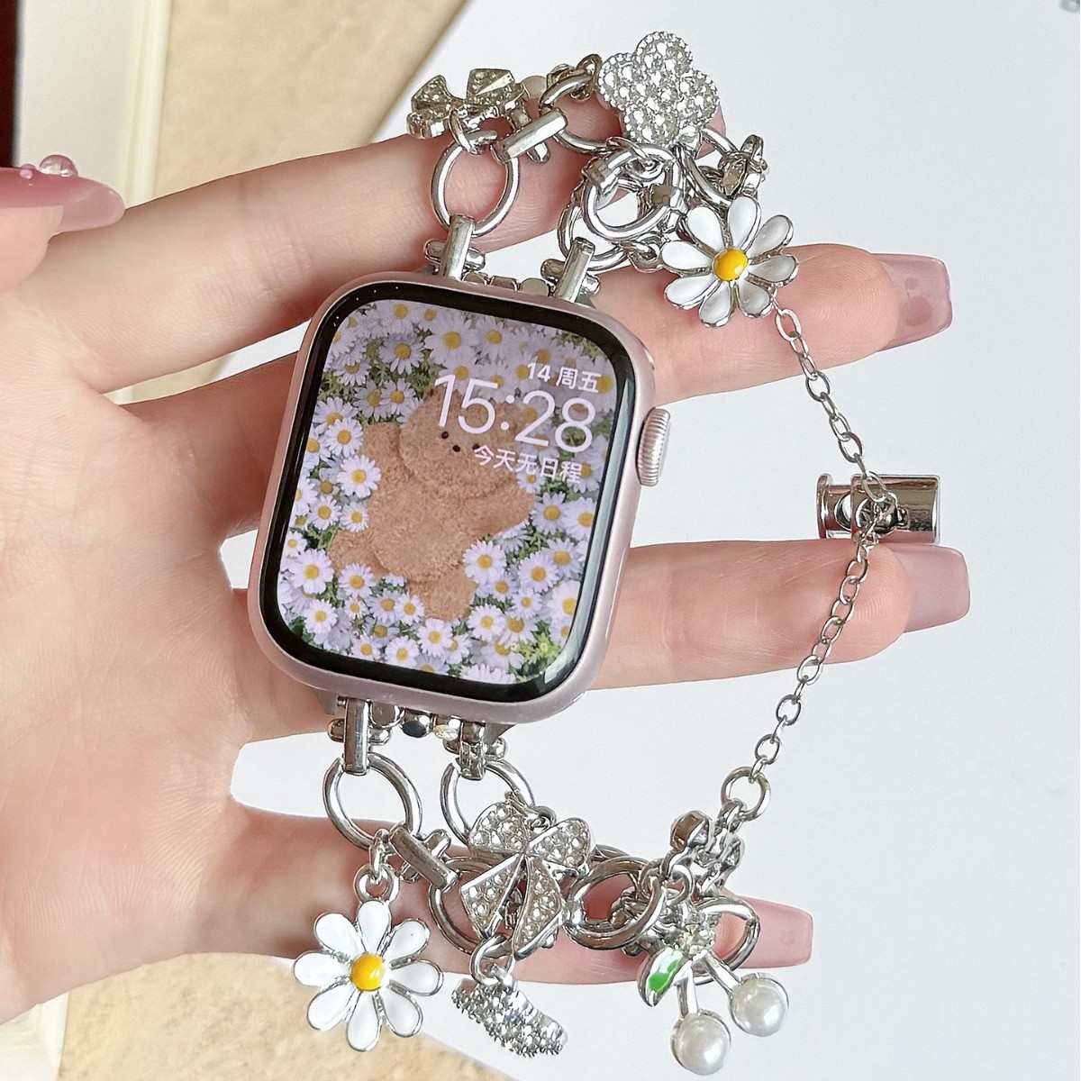 Metal Butterfly Flower Watch Bracelet