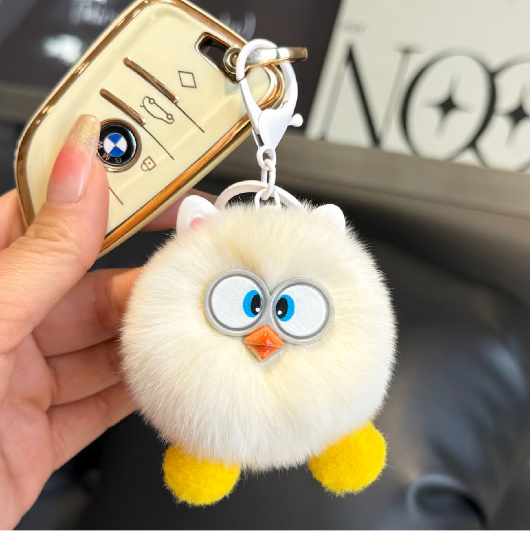 Little Coal Ball Doll Cartoon Car Keychain