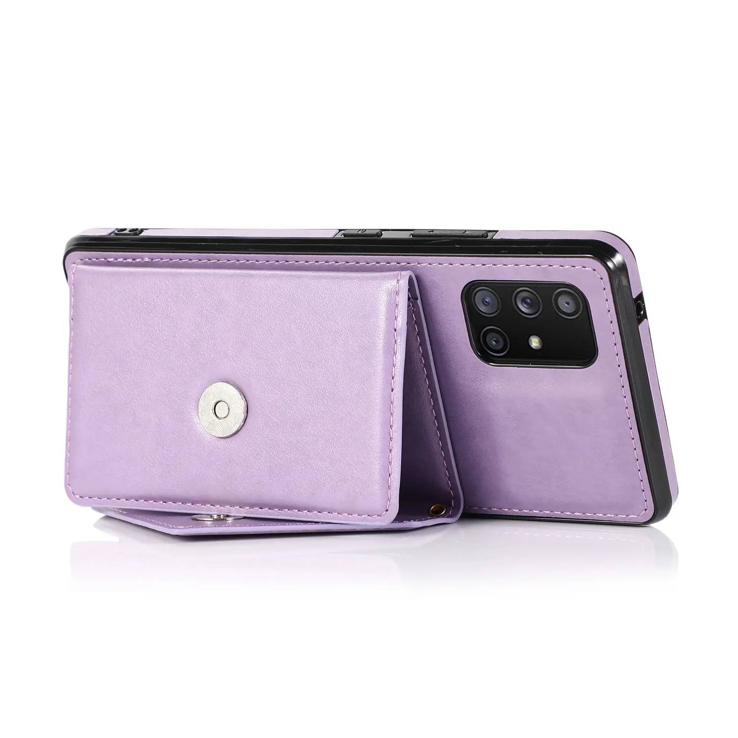 Triangle Slope Over One Shoulder Mobile Phone Multi-function Cover Wallet Card Leather Case