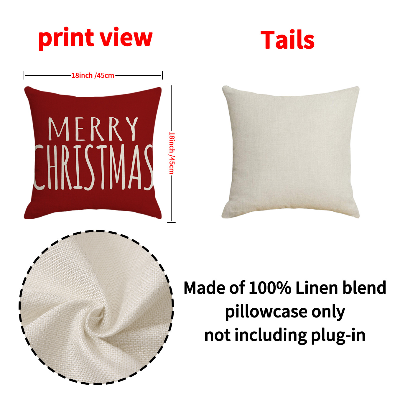 Title 5, Christmas Pillow Red Combination Throw Pillowcase