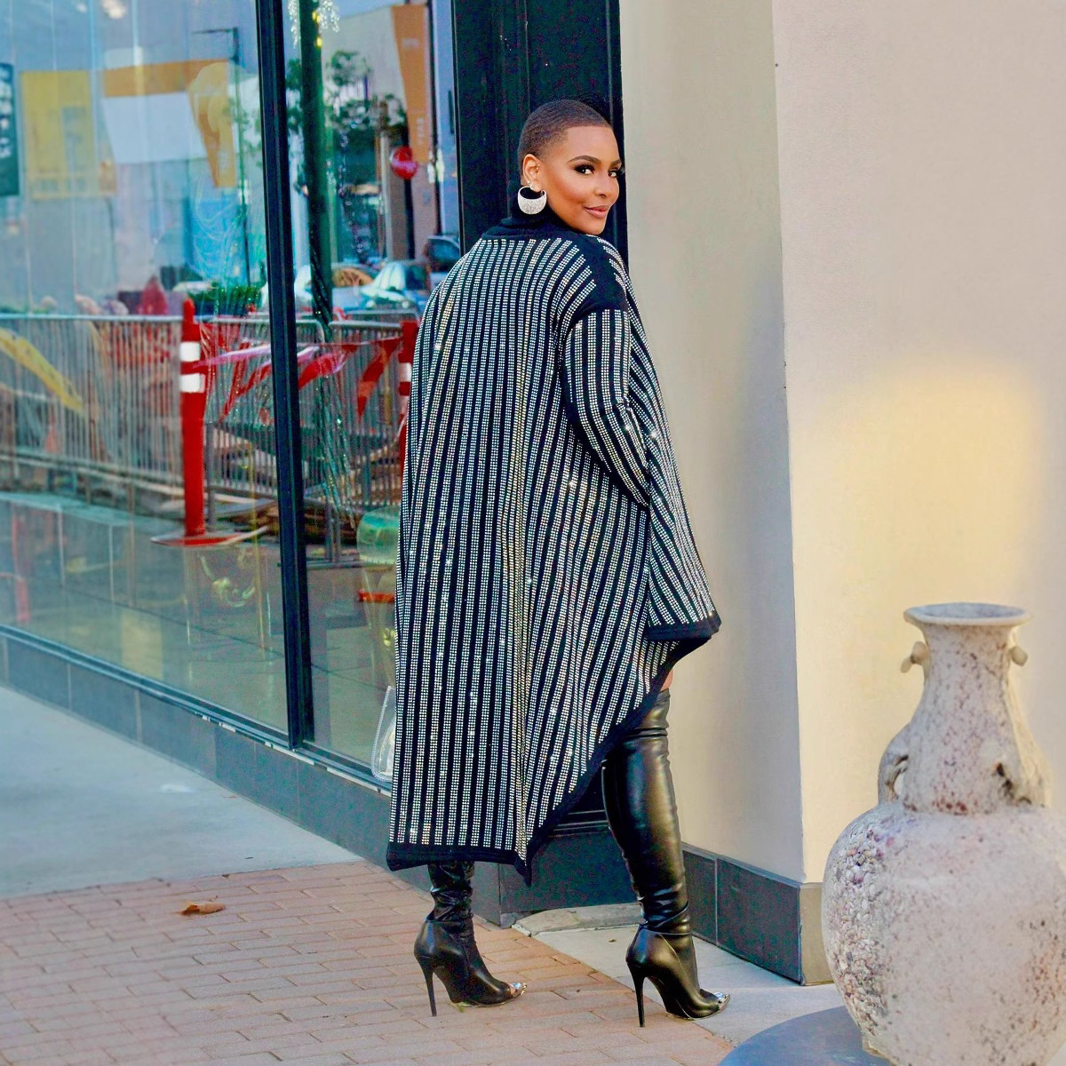 Hot Drilling Dress Thick Loose