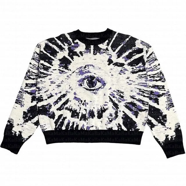 Brand Round Neck Anime Loose Sweater Couple Dark Series White - Shop at LoveMi