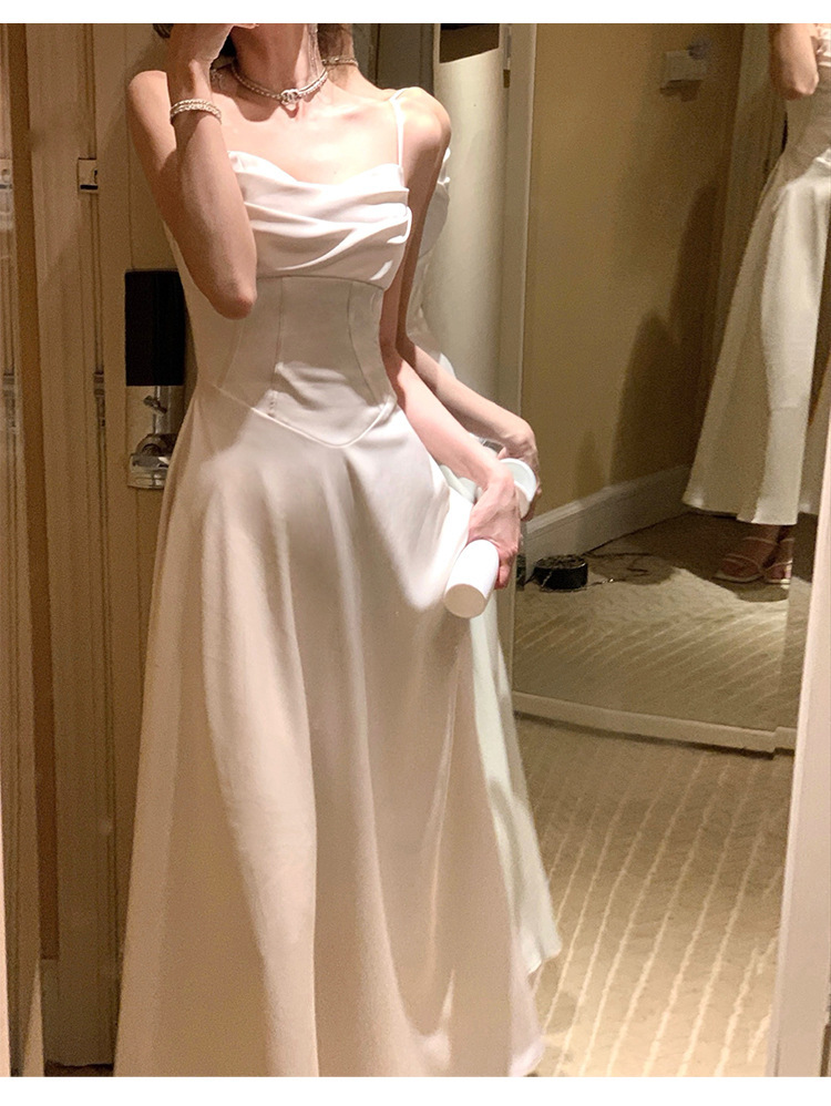 Women's Fashion Satin Slim Waist-slimming Dress