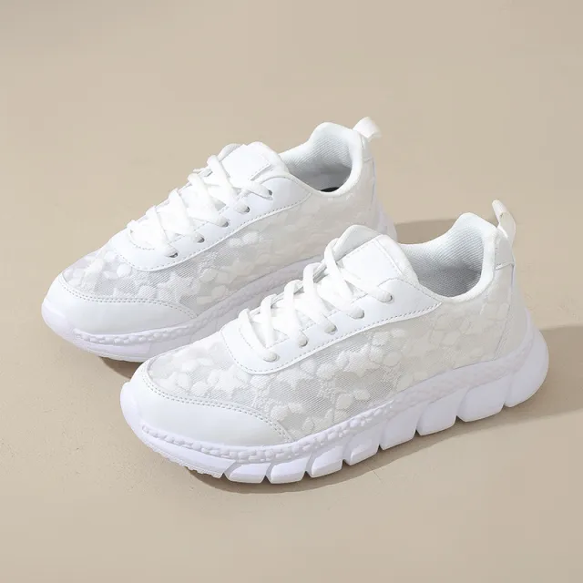 Lightweight Breathable Casual Running Sneakers White - Shop at LoveMi