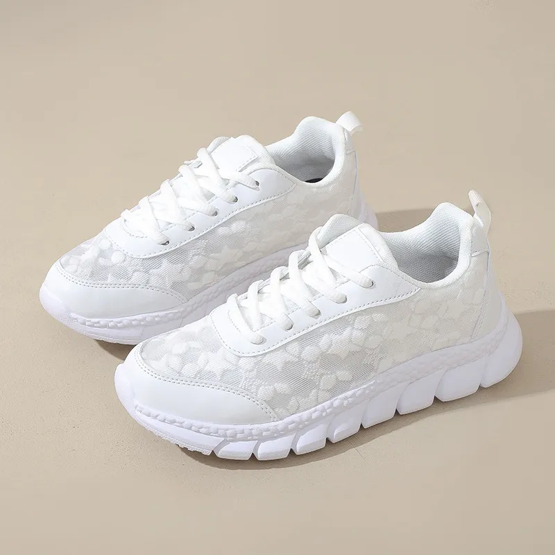Lightweight Breathable Casual Running Sneakers - White