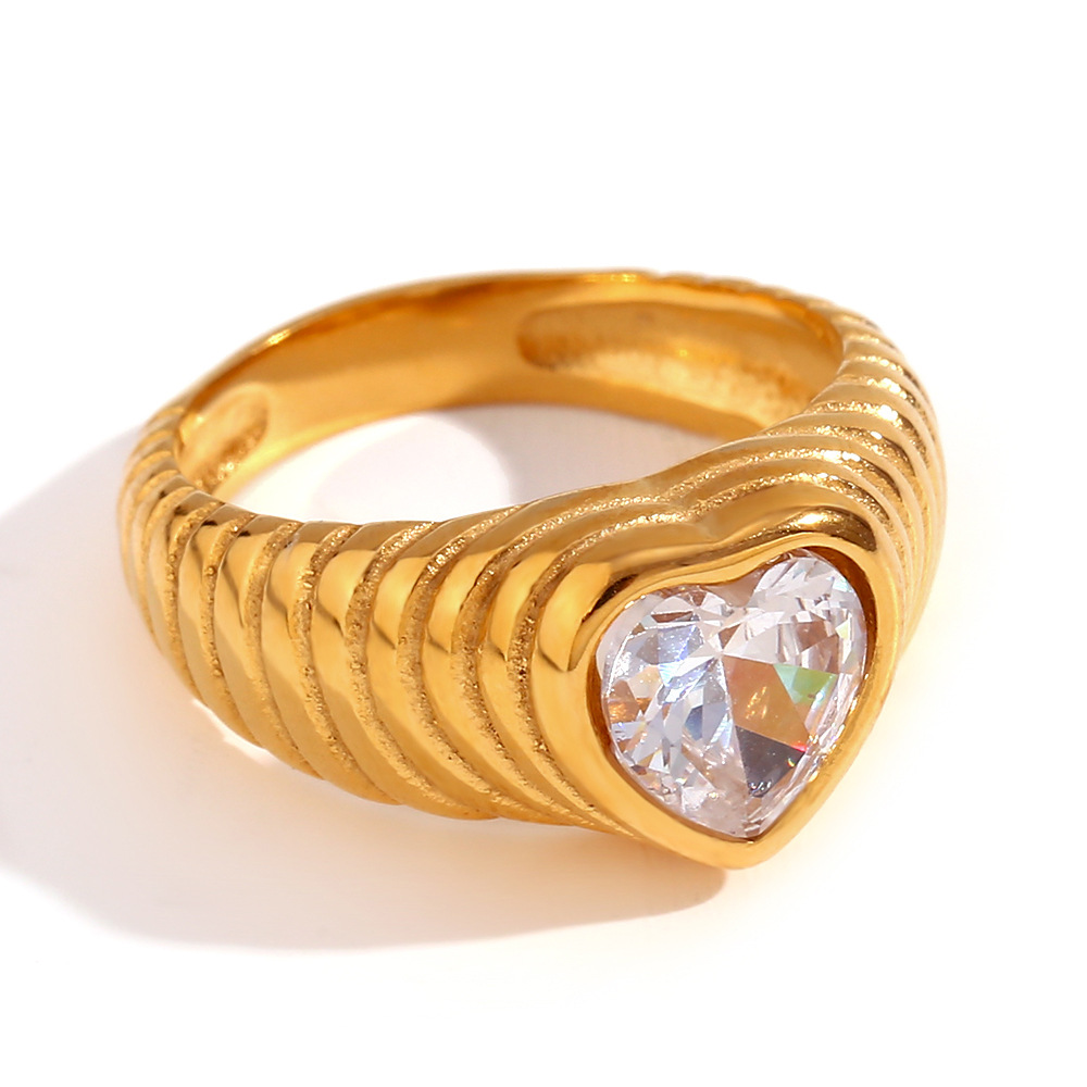 Fashion Retro Minority Bracelet Stainless Steel Plated 18K Gold Ring