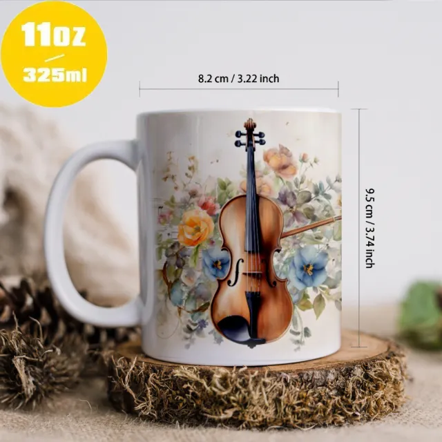 Music Theme Ceramic Mug Violin - Shop at LoveMi