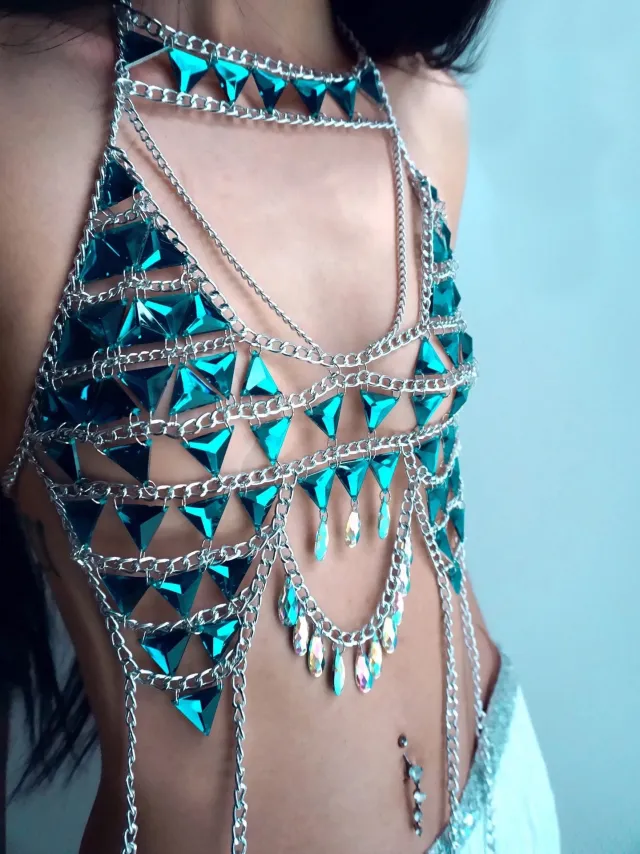 Women's Fashion Body Chains Vest Silver - Shop at LoveMi