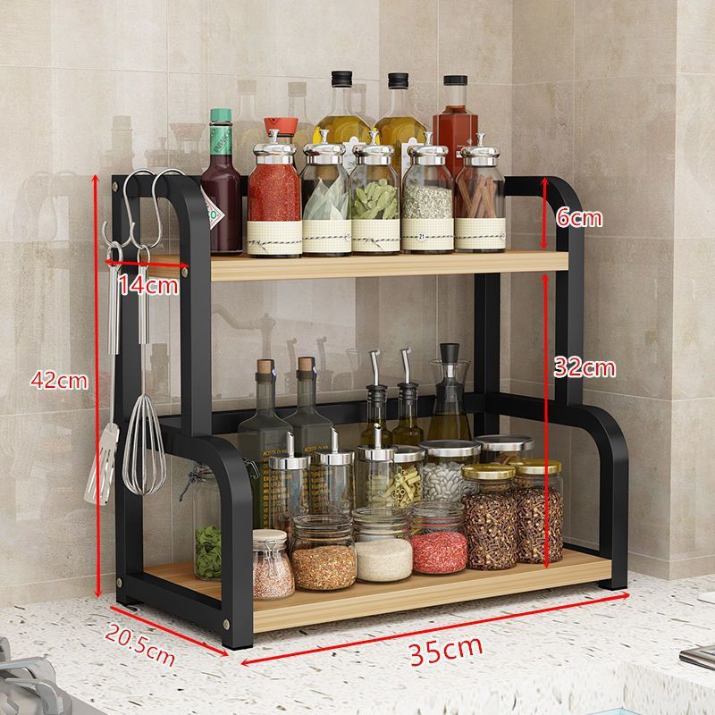 Kitchen Storage Rack Seasoning Seasoning Box Jar Rack Floor Multi-layer Punch-free