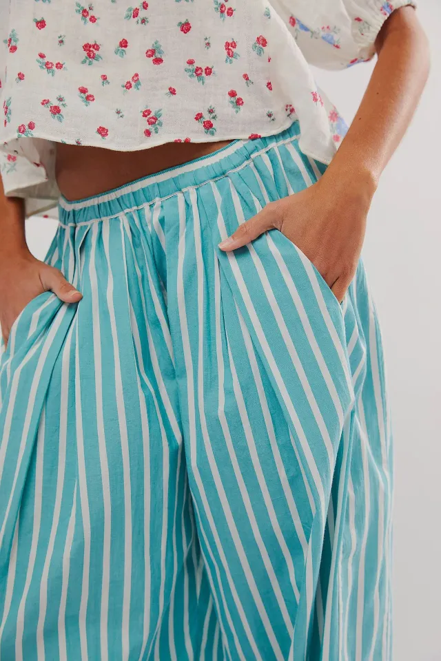 Printed Striped Elastic Waist Casual Hip Hop Style Skinny Pants Green - Shop at LoveMi
