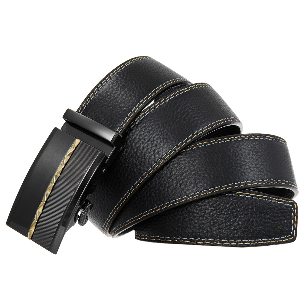 Title 13, New Mens Automatic Buckle Leather Belt