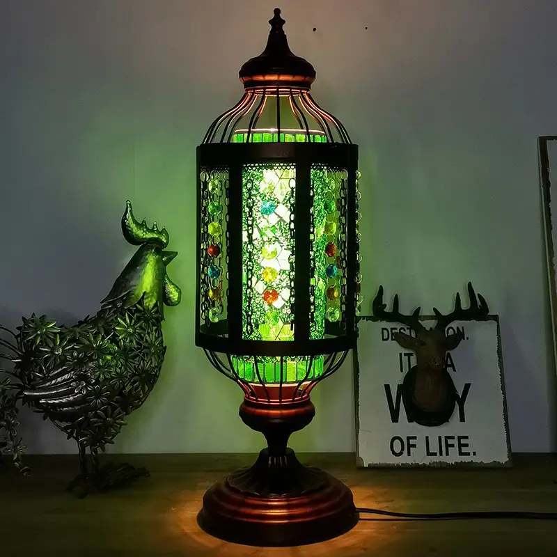 Exotic Handmade Sticker Mosaic Glass Lamp