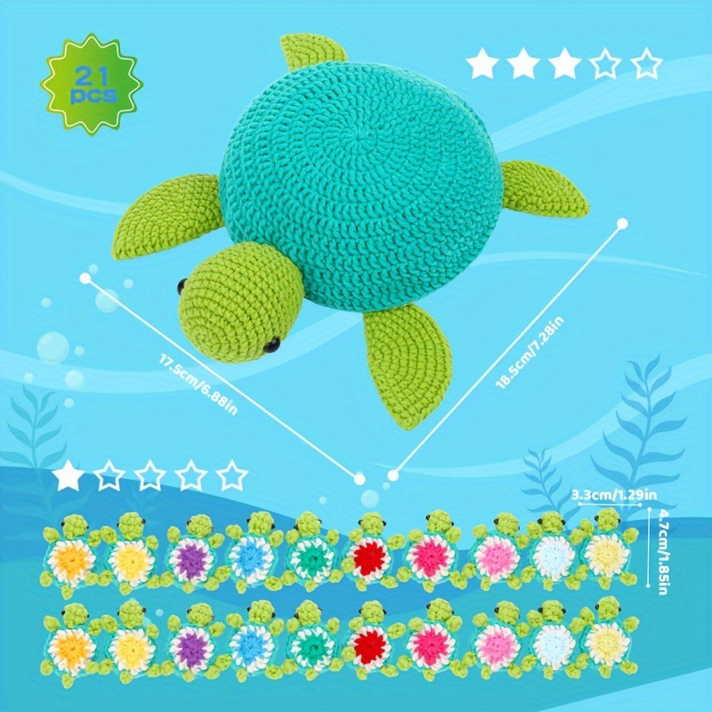 Cross-border New Memory Turtle Crochet Material Package Children's Educational Toys Handmade DIY Crochet Material Package