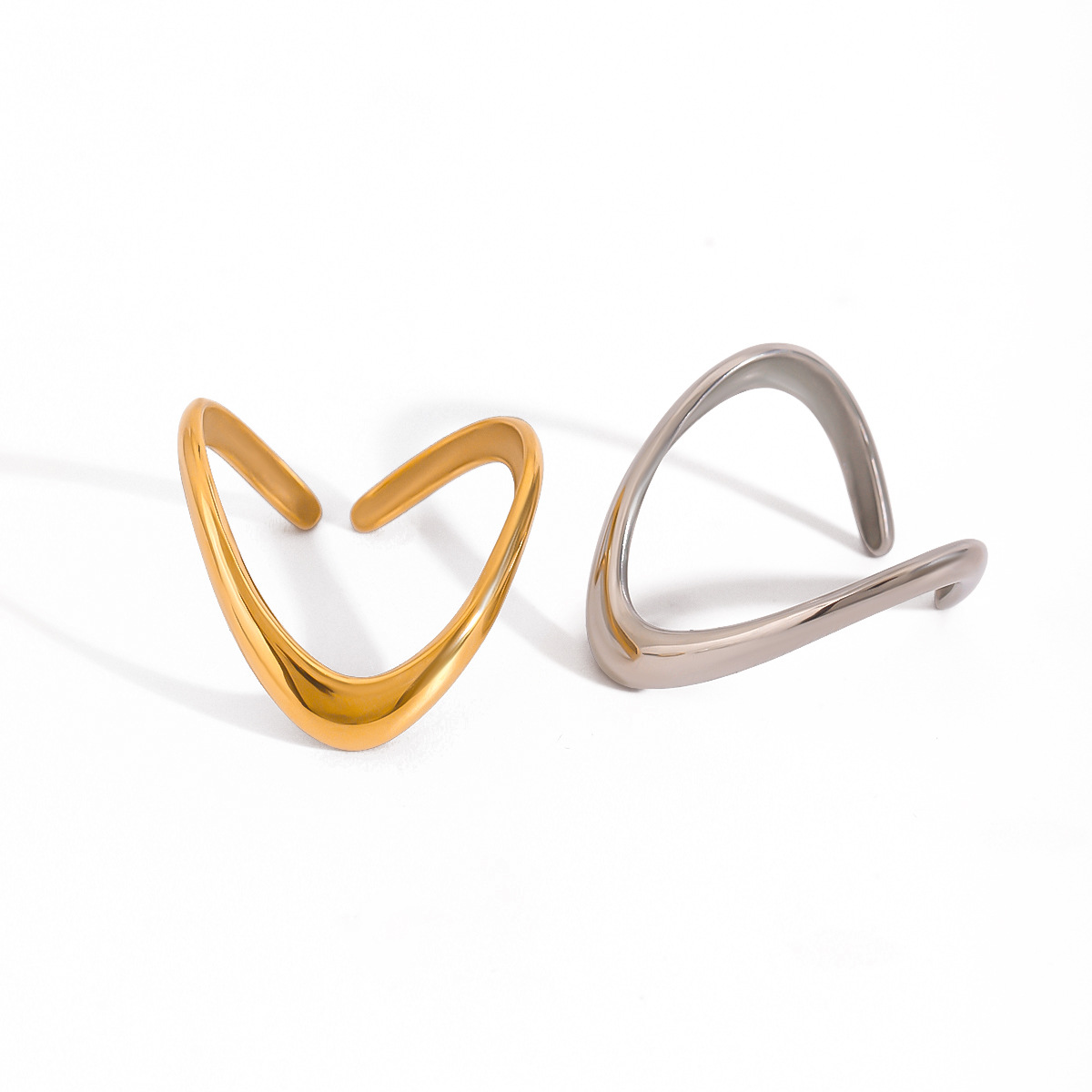 Stainless Steel Simple Line Adjustable Opening Ring