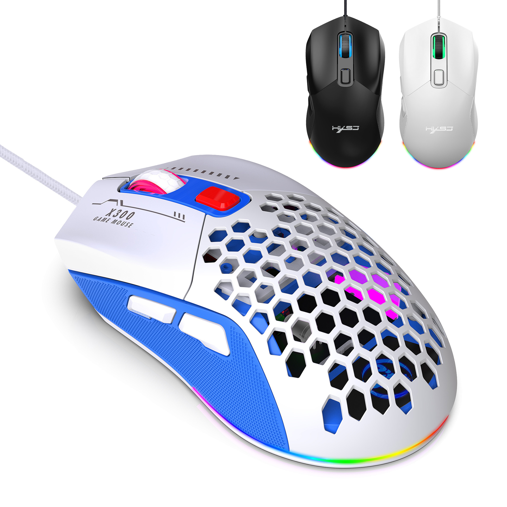 Hollow Out Wired E-sports mus RGB Luminous Lightweight - Miniatyr 5