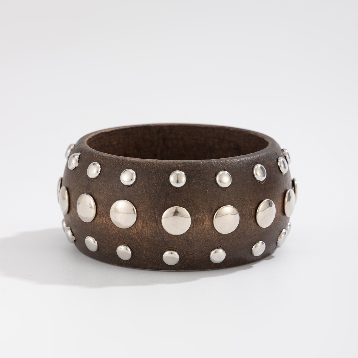 Punk-style Trendy Geometric Circular Wooden Bracelet