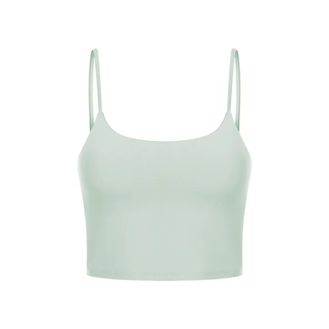 Push Up Shockproof Beauty Back Strap Sports Fitness Yoga Top With Chest Pad Azure - Shop at LoveMi