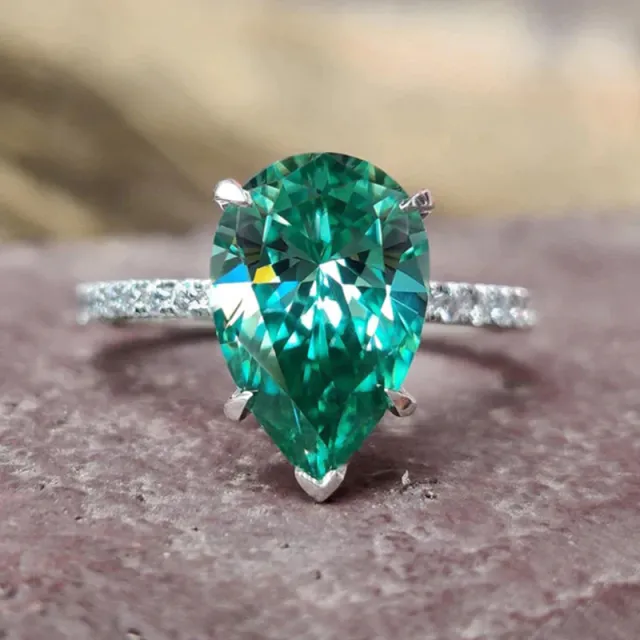 Super Exquisite Teardrop shaped New Ring Green - Shop at LoveMi