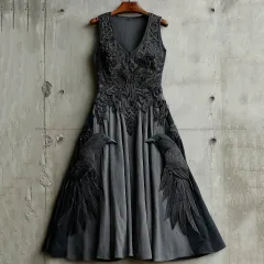 V-neck Sleeveless 3D Printed Sexy Vest Dress - Sjwdz22294510-M - View 1