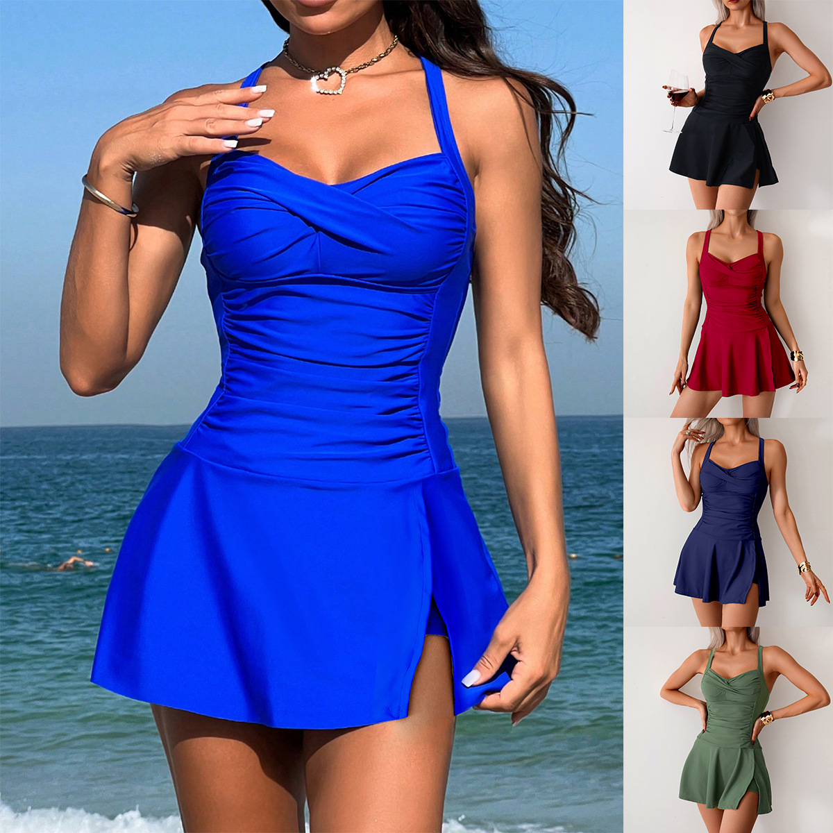 Split Swimsuit Female Skirt Style Plus Size Swimsuit