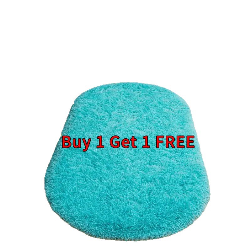 Oval Bedside Silk Anti-slip Rug