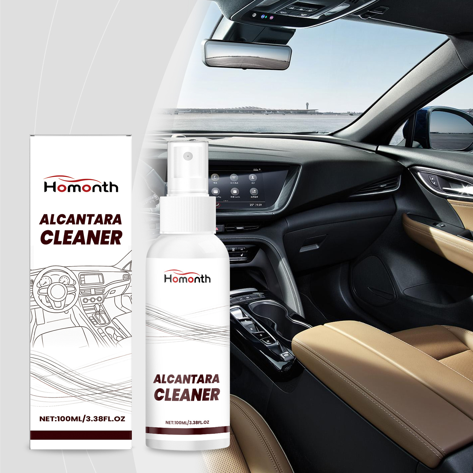 Car Interior Cleaning Care Spray Leather Light